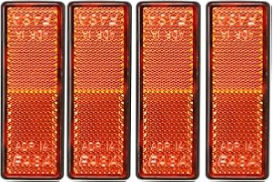 AGRISHOP 4X Catadioptrico Remolque Naranja Adhesiva Reflectores Rectangular Reflector de Seguridad de Poste Pegar Auto Caravanas Camiones Tractores