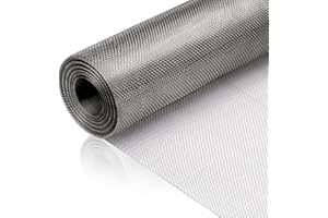 HBAZZOR Grillage métallique à mailles fines,40 x 200cm largeur de maille 1 mm, grille métallique en acier inoxydable 304, filtre anti-campagnols, moustiquaire, grille métallique, pour parterre surélevé