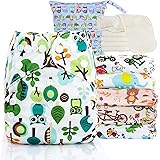 Kolo – Set di Pannolini lavabili per bambini e neonati: 6 Pannolini regolabili + 6 inserti assorbenti di bambù + 1 borsa Wetb