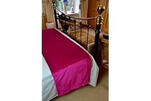 McAlister Textiles Soft Velvet Fuchsia Pink Bed Runner For Single Double & King Size Beds - 50x255cm - 20x100 Inches Matt Velvet Range