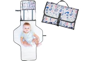 BABYLOVE.ONE Fasciatoio Portatile Pieghevole da Viaggio, Nuovo Modello 2022, Borsa Fasciatoio per Cambio Pannolino Materassino e Cuscino, Adatto a Neonati e Bambini (Natura)
