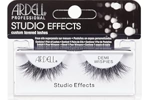 Ardell Profesjonalne rzęsy Studio Effects Lashes, wielokrotnego użytku z prawdziwych włosów, dla urzekającego wyglądu (bez kleju do rzęs), wykonane ręcznie i ultracienkie (Demi Wispies)