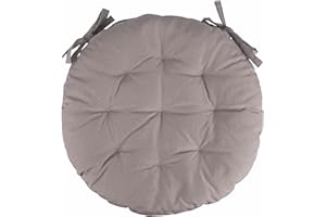 VWPEYY Cojín para Silla Exterior Impermeable Redondo, Color Pardo, diámetro 40 x 7 cm, de algodón y poliéster, Estè