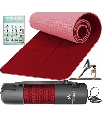 RYTMAT Opvouwbare Yoga Mat 195×90cm TPE 10mm Dik Antislip Gym Mat voor Thuis Lichtgewicht Exercise Mat voor Pilates Trainen Camping