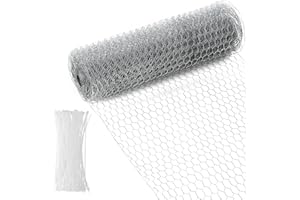 DUBUOZA Mallas Para Gallinero,40cm x 12m Malla Conejera Alambre,Malla Conejera Alambre HexagonalGalvanizada, resistente a la oxidación, adecuada para bricolaje y decoración del hogar