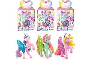 Galupy Rainbow Unicorn 3er Pack - Einhorn Spielzeug zu Sammeln, Einhorn Figuren mit Glitzerflügeln & Swarovski Kristal