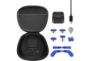 GOPIIPHON Complete Component Pack For Xbox Elite Series 2 Xbox Elite Controller 2 Accessories With Carry Case 4 Thumbsticks, 4 Paddles, Charging Dock and 1 Adjustment Tool (Blue)