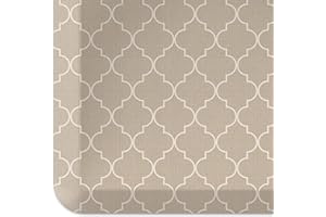 GelPro NewLife Anti-Fatigue Designer Comfort Kitchen Floor Mat, 20x72, Trellis Khaki Stain Resistant Surface with 3/4” Thick Ergo-Foam Core for Health and Wellness