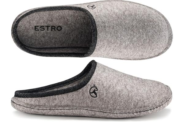 ESTRO Tofflor Män Herrtoffel Filt- Filttofflor Herr Tofflor Filt med Filtsula WOLLFILZ