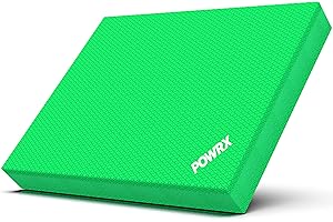 POWRX Balance Pad en Goma Espuma (40x34x5 cm o 48x38x6 cm) - Cojin Equilibrio para entrenar coordinación, Fuerza y Estabilidad - Superficie Antideslizante con microalveolos + PDF Workout