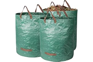 Diealles Shine 3X 272L Gartenabfallsack, Gartensack mit Griffe, Selbststehend, Wasserdicht, Laubsack Haltbar Korrosionsbeständig für Gartenabfälle und Grünschnitt