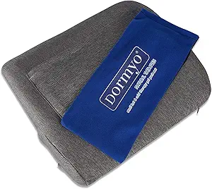 Dormyo Lumbar Support Memory Foam Back Pain Relief and Prevention Cushion with Hot and Cold Therapy - Gel Pack Included, Size: Regular, Colour: Grey