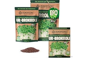 ZenGreens® - Bio Ur-Brokkoli Sprossen Samen - Wähle zwischen 10g, 200g und 500g - Brokkolisprossen mit hohem Sulforaphan-Gehalt - Stengelkohl Samen - Brokkolisamen - Keimrate von über 97%