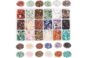 NBEADS Circa 396g Perline di Pietre Preziose Naturali, 18 Stili Cristalli Senza Foro Lucidatura Perline Frantumate Pietra di Forma Irregolare Perline Allentate Creazione di Gioielli Regalo, 2~8mm