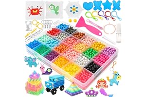 Chennyfun Abalorios Cuentas de Agua para Principiantes, 3000Pcs 5 mm 24 Colores Perlas de Agua Set para Niños, Actividades Creativas y Manualidades Infantiles, Niños Bisuteria Jueguetes Educativos