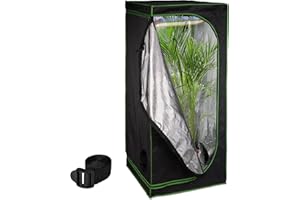 Relaxdays Chambre de Culture, Film intérieur réfléchissant à 95%, HLP 180 x 80 x 80 cm, pour l'intérieur, Noir et Vert