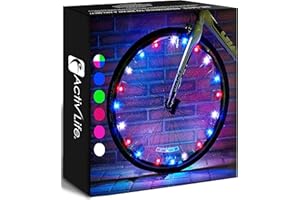Activ Life Luci a LED per bici con batterie incluse! Ottieni il 100% più luminoso e visibile da tutte le angolazioni per la massima sicurezza e stile (1 pacchetto di pneumatici)
