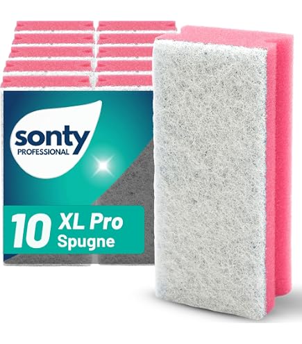 Spugne Sonty Austria 4 Spugne Jumbo XL Soft Con Manico - Pulizia Delicata Senza Graffi Spugna Delicata