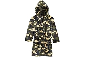 CityComfort Bademantel Kinder Jungen, Fleece Morgenmantel für Kinder, Camouflage Kinder Jungen Bademantel