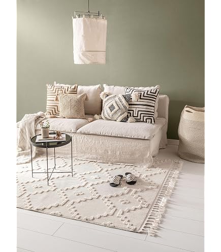 JaeMoose Tapis en coton touffeté - Lavable - Style rétro - Avec JaeMoose Tapis en coton touffeté - Lavable - Style rétro - Avec