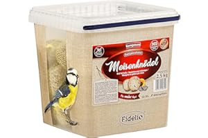 Fidelio Meisenknödel mit Netz, ganzjähriges Wildvogelfutter proteinreich / energiereich, hochwertiges Vogelfutter für Wildvögel, 30 Stück im Eimer, 2.5 kg