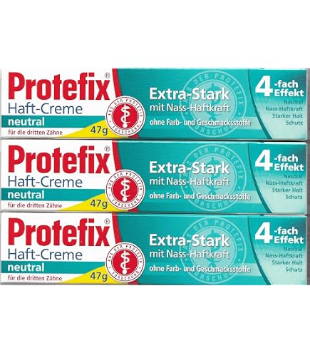 Protefix Extra Strong Denture Fixing Cream Aloe Vera 3x 47g : Amazon.fr:  Hygine et Sant