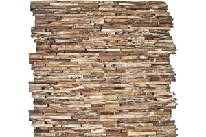 ‎STEIN-MOSAIK HO-006-1 Teakholz Paneele - 3D Wandverkleidung Holz Wandverblender Wandpaneele Holz-Design Wanddekoration - Fliesen Lager Verkauf Stein-Mosaik Herne NRW