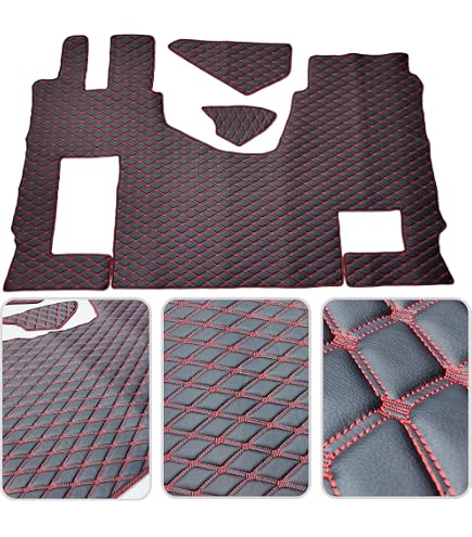 Alfombrillas para camión negro apto para TGX 2010-2017 Camiones Camiones Automático Túnel Cubierta de Cuero ecológico Interior Accesorios