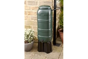 Buttacup Mini Rainsaver 100 litre Water Butt Kit with Lid, Tap, Base and Rain Diverter Kit