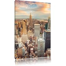 Leinwandbild New York Skyline – 100x70 Cm, Fertig Auf Keilrahmen Gespannt