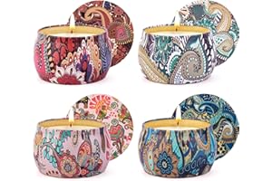 TENUISKFT Größer Duftkerzen Geschenk set für Frauen, 4 x 4.4oz Aromatherapie Kerzenset zum Stressabbau, Natürliches Sojawachs Damen Weihnachten Deko Duftkerze für Geburtstag, Valentinstag, Yoga