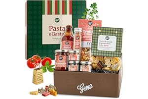 ‎GEPP'S Gepp’s Feinkost Geschenkkorb für Pasta Liebhaber I Geschenkset mit italienischen Spezialitäten I Zwei Pasta & Pesto-Sorten, drei Sorten Pastagewürz und Kirsch- & Datteltomaten – Weihnachts-Geschenk