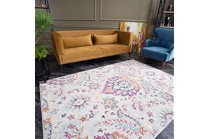 THE RUGS AREA RUGS LIVING ROOM BEDROOM LARGE SMALL VINTAGE SOFT SHORT PILE BORDERED CLASSIC ORIENTAL DESIGN TRADITIONAL PERSIAN MOROCCAN BOHO CARPET- LARGE 160X230 CM, MULTICOLOURED ORIENTAL DESIGN