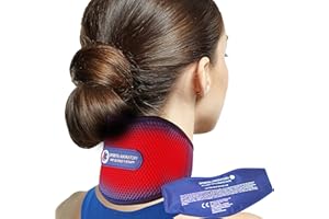 Sports Laboratory Minerve PRO+ Douleurs Cervicales Poche de Gel Chauffante & Rafraîchissante, Ajustable, Guide d'utilisation Inclus (Large)