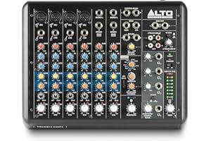ALTO TrueMix 800FX Audio Mixer with 4 XLR Mic Ins, USB Audio Interface and Bluetooth for Podcasting, Live Performance, Recording, DJ, Mac and PC