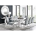 Furniturebox UK Arezzo Large Extending Dining Table and 8 Grey Lorenzo Chairs Set