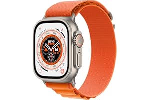 Apple Watch Ultra (GPS + Cellular, 49mm) Montre connectée - Boîtier en Titane avec Boucle Alpine Orange - Small. Suivi de l’activité Physique, GPS Haute précision,autonomie Extra-Longue durée