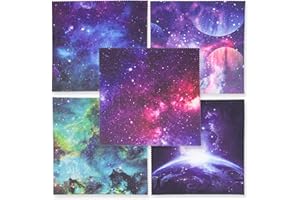 Lens-Aid Chiffon de Nettoyage en Microfibre au Design Chic : pour Appareil Photo, Objectif, écran et comme Chiffon de Nettoyage pour Lunettes (Chiffon en Microfibre 20x20 cm) | Lot de 5 Galaxie