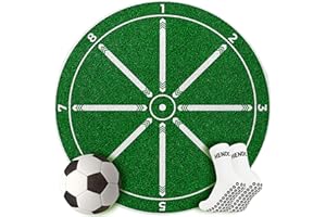 HENDC Football Training Mat with Grip Socks - 90cm Round Indoor Football Training Equipment for Kids - Soccer Agility Games & Dribble Ball Control Mastery Mat to help Coaching Equipment or Gifts for Boys
