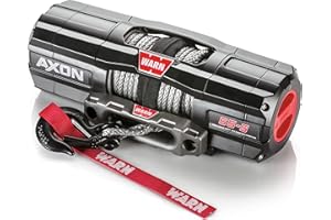 WARN 101150 AXON 55-S Treuil Powersports avec Corde synthétique Spydura et récepteur sans Fil HUB : 6,35 mm de diamètre x 15,2 m de Longueur, capacité de Traction de 2,75 tonnes (2,5 kg)