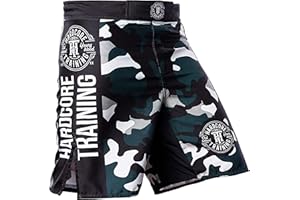 Hardcore Training Fight Shorts Hombre Pantalones Cortos MMA BJJ Boxeo Grappling Fitness No Gi