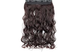 CAISHA 60cm Clip In ExtensionsExtensions Per I Capelli Posticcio Liscio Marrone Scuro Mix C58-1