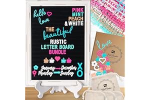 Rustikale Vintage-Stil Bauernhaus Filz Brieftafel Rillentafel Stecktafel Bündeln von Felt Creative Home Goods | mehr als 800 Buchstaben, Zahlen, Symbole (Schwarz, 30x40 cm)