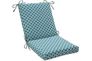 Pillow Perfect Outdoor Hockley Squared Chair Cushion, Teal