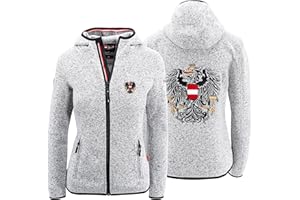 Hoamatkult Österreich Jacke Damen Strickfleece - die KULTJACKE - hochwertiger Stick