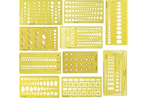 Traceease Gemstone Template Multi-Purpose Designing Template Mix-Pattern Jewellery Stencil Drawing Scale Pack of 10