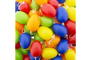 Annastore Ostereier aus Kunststoff - Eier zum Hängen, bunt Sortiert 6 cm - Kunststoffeier - Plastikeier aus Kunststoff (30 x knallig bunt)