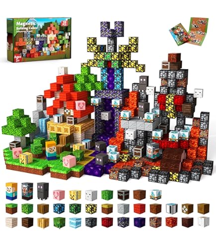 Minecraft Juguetes 100 Piezas De Bloques Magnu00e9ticos: Juego De