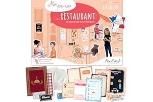 Amulette - Coffret Mon Premier Restaurant - Jeu Éducatif 5 à 10 ans - 40+ Accessoires pour Jouer à Créer son Restaurant - Jouet Cadeau Enfant Fille Garçon Métier Cuisine - Fabriqué en France - CHEF