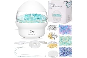 PP OPOUNT Spinner Eléctrico para Cuentas de Arcilla, Spinner Automático con 3171 PCS Cuentas de Joyería, 2 Agujas para Cuentas, Spinner Automático de Cuentas, DIY Pulseras Collares Bisutería